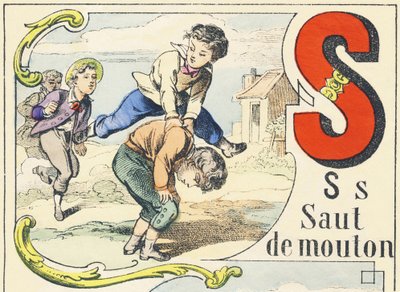 S: leapfrog - ألعاب الأبجدية ، حوالي 1890 (رسم توضيحي) بواسطة غير معروف