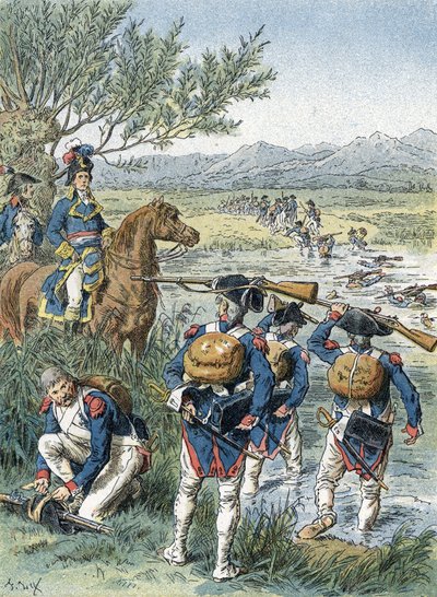 معركة زيورخ الثانية ، معبر ليمات (1799) بواسطة فنان غير معروف