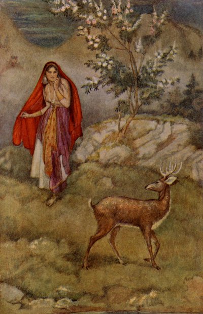 سيتا تعثر على الغزال السحري بواسطة فنان غير معروف