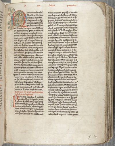 القديس أوغسطينوس أوبرا هيبو ، وجه الصفحة 106 ، حوالي 1200 (قلم وحبر على ورق) بواسطة غير معروف