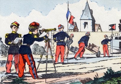 مطاردون. نقش في "الأبجدية العسكرية الطفولية". صور Pont-a-Mousson ، حوالي عام 1890. 20 صفحة. قاتمة: 28.5x21 سم بواسطة غير معروف