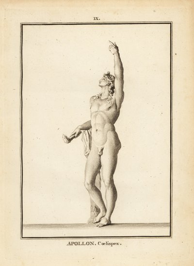 تمثال لـ Apollo Coelispex ، ينظر إلى السماء ، عاريًا ، مع شعلة مشتعلة بواسطة غير معروف