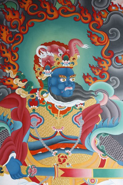 Temple guard guarding the South, named Virudhaka. Kopan monastery, Kathmandu, Nepal بواسطة غير معروف