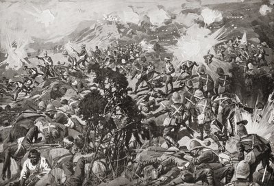 معركة سبيون كوب ، نهر توجيلا ، ناتال ، جنوب أفريقيا ، 23-24 يناير 1900 أثناء حرب البوير الثانية. بواسطة غير معروف