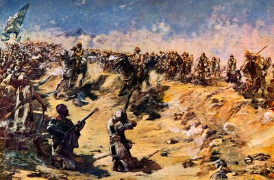 هجوم الفرسان ال 21 في أم درمان بواسطة فنان غير معروف