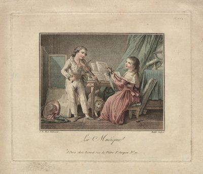 الموسيقى ، 1780 (نقش) بواسطة فنان غير معروف