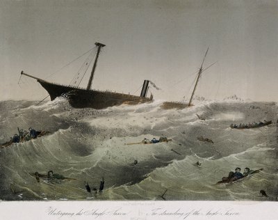 فشل الأنجلو ساكسون في نيوفاوندلاند (كندا). طباعة حجرية (34.4 × 43.4 سم) بقلم ف. سالا وشركاه بواسطة فنان غير معروف
