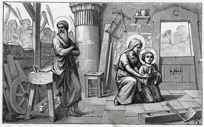 الاقامة فى مصر. الأبجدية للطفل يسوع. طبعة عام 1932. وقعت Woodcarvings مجموعة H G. Private بواسطة فنان غير معروف