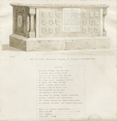 قبر في كنيسة بيدولف - "ويليام باوير": رسم بني داكن ، 1837 بواسطة غير معروف
