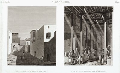 منظران للإسكندرية ، مصر ، عام 1798 بواسطة غير معروف