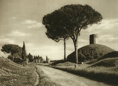 View of the Appian Way (via appia). It is one of the most important Roman roads with many remains still visible بواسطة غير معروف