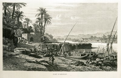 View of the Port of Aswan in Egypt - Illustration from the Atlas of Egypt بواسطة غير معروف