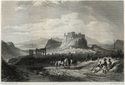 منظر لمدينة أثينا في القرن التاسع عشر الذي هيمن عليه الأكروبوليس ، في كتاب عن البحر الأبيض المتوسط بقلم لويس إينولت (1824-1900) ، الصحفي والرحالة الفرنسي. بواسطة غير معروف