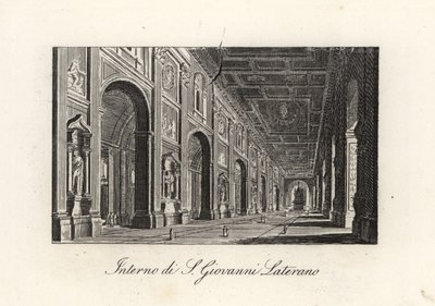 منظر للداخل من Archbasilica of St. John Lateran ، S. Giovanni Laterano ، روما بواسطة غير معروف