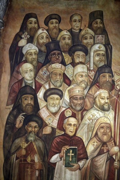 لوحة جدارية في ضريح القديس مرقس القبطي بالعباسية القاهرة مصر بواسطة غير معروف