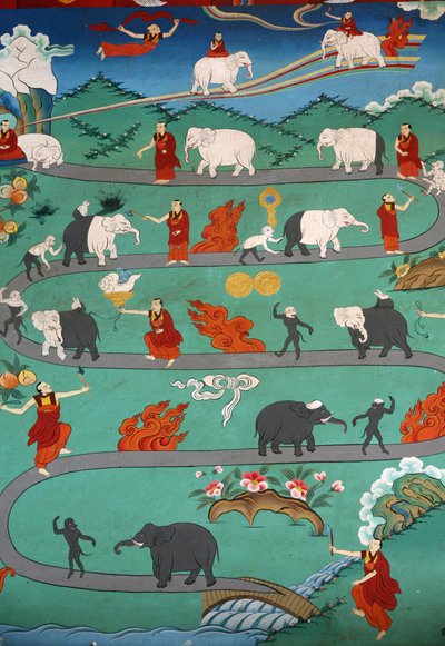 White elephant tale at Kopan monastery, Kathmandu, Nepal بواسطة غير معروف