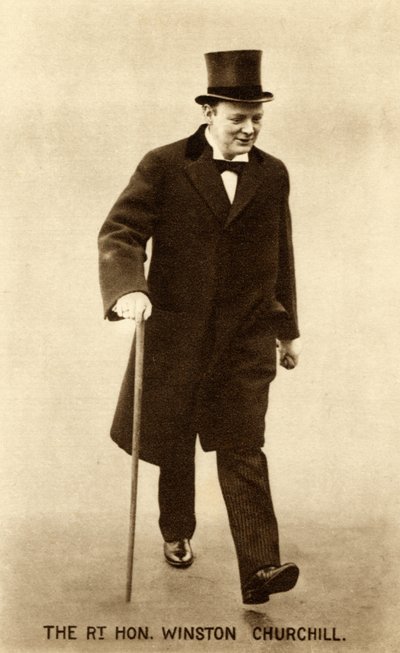 ونستون تشرشل يزور رئيس الوزراء هربرت هنري أسكويث يوم الاثنين 26th 1914 (b / w photo) بواسطة فنان غير معروف