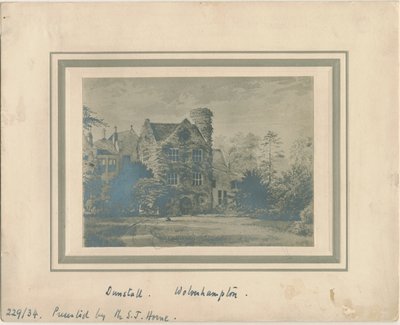 ولفرهامبتون - دونستول هول: صورة فوتوغرافية للرسم بالألوان المائية ، [عام 1860] بواسطة غير معروف