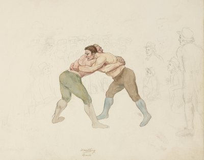 مباراة المصارعة ، نورثمبرلاند ، عام 1805-1820 بواسطة غير معروف