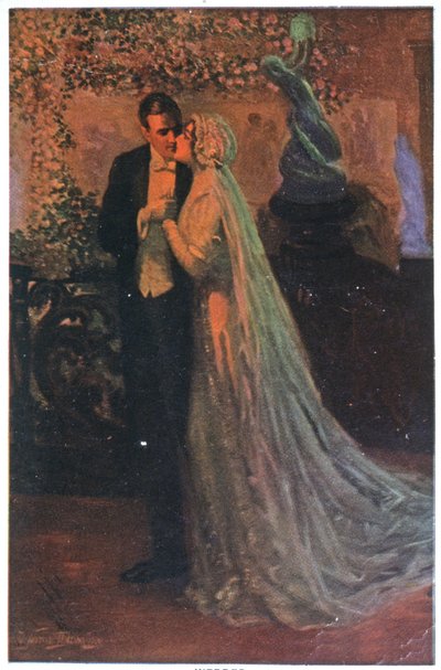 زوجان شابان بعد الحفل، حوالي عام 1920 (رسم توضيحي) بواسطة فنان غير معروف