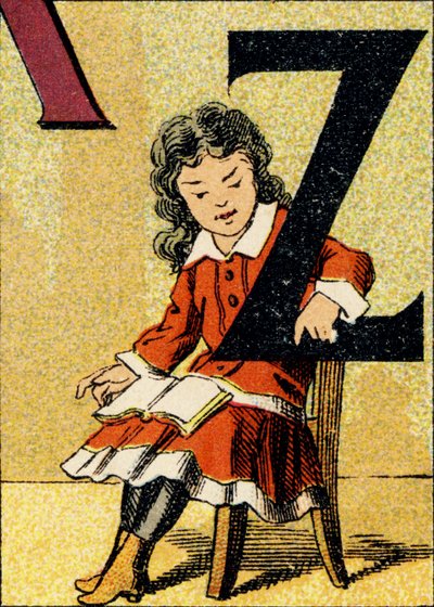 Z - نقش من ABCD des petits filles. Pellerin & Cie ، ناشر طابعة ، Epinal ، حوالي 1890. Serie A. الأبعاد: 19 × 13.5 سم. بواسطة غير معروف