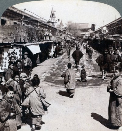 شارع أساكوسا ، طوكيو ، اليابان ، 1896 بواسطة أندروود أند أندروود