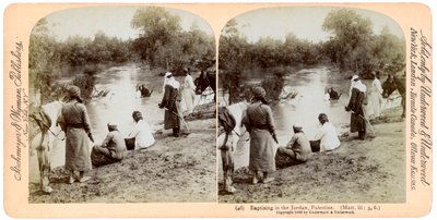 المعمودية في نهر الأردن ، فلسطين ، 1896. بواسطة أندروود أند أندروود