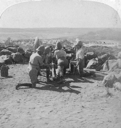 المدفعية البريطانية في العمل ، جنوب أفريقيا ، حرب البوير الثانية ، 6 فبراير 1900 بواسطة أندروود أند أندروود