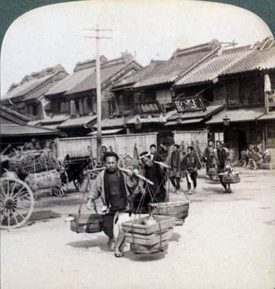 كوليس ، مشهد الشارع في طوكيو ، 1896 بواسطة أندروود أند أندروود