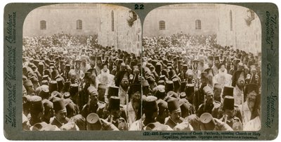 عيد الفصح البطريرك اليوناني ، دخول كنيسة القيامة ، القدس ، 1903. بواسطة أندروود أند أندروود