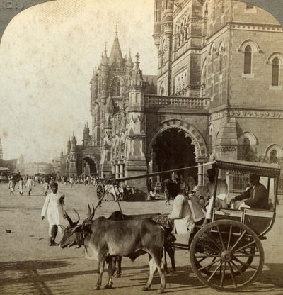 Ekka ، خارج محطة فيكتوريا ، بومباي ، الهند ، ج 1900. بواسطة أندروود أند أندروود