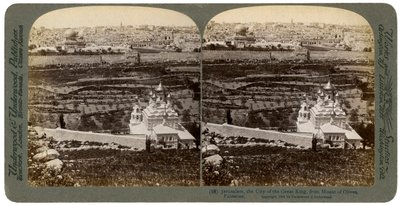 القدس ، كما يُرى من جبل الزيتون ، فلسطين ، 1901. بواسطة أندروود أند أندروود