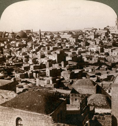 القدس ، كما يُرى من الجدار الشمالي ، فلسطين ، 1897. بواسطة أندروود أند أندروود