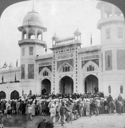 اللورد كرزون يفتتح معرض الفن الهندي ، دلهي ، الهند ، 1903. بواسطة أندروود أند أندروود