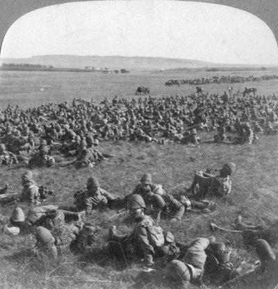 الفرقة التاسعة ترتكز على المسيرة إلى بلومفونتين ، جنوب أفريقيا ، حرب البوير ، 1901 بواسطة أندروود أند أندروود