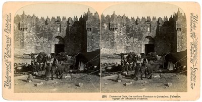 بوابة دمشق ، المدخل الشمالي للقدس ، فلسطين ، 1899. بواسطة أندروود أند أندروود