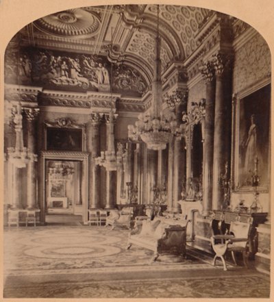 The Queens Gorgeous Blue Room ، قصر باكنغهام ، لندن ، إنجلترا ، 1900. بواسطة أندروود أند أندروود
