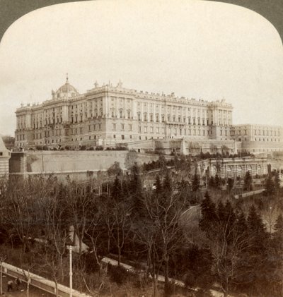 القصر الملكي المهيب ، و Royal Park Campo del Moro ... مدريد ، إسبانيا ، 1902. بواسطة أندروود أند أندروود