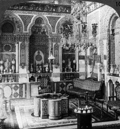غرفة استقبال الباشا ، دمشق ، سوريا ، 1905. بواسطة أندروود أند أندروود