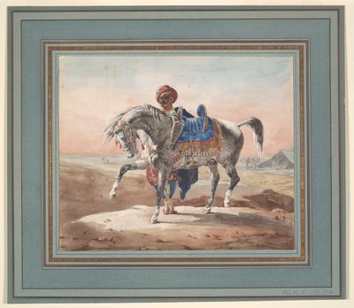 العربي يقف بجانب حصان بواسطة غير معروف