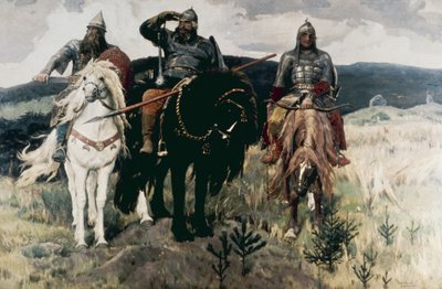 بوغاتيري (الأبطال) بقلم فيكتور ميخائيلوفيتش فاسنيتسوف ، 1898. بواسطة غير معروف