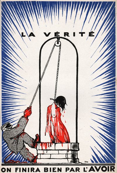 لا Verite pendue. شنق الحقيقة. بواسطة غير معروف