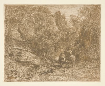 La Cavalier en for؟ t et le pi؟ ton [فارس في الغابة والمسافر على الأقدام] بواسطة غير معروف