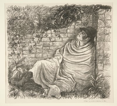 رجل نائم بواسطة غير معروف
