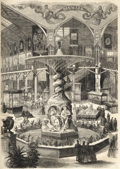 1866 معرض ستوكهولم - معرض الفن والفن الصناعي - Stockholmsutstallningen 1866 - ستوكهولم - المعرض الكبير للفنون الجميلة والصناعة - The Great Nef - Fontaine Molin - بواسطة فنان غير معروف