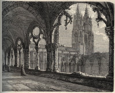 دير Saint-Jean-des-Vignes - Soissons - (Saint Jean des Vignes) - نقش في "" PATRIE - صورة وصف مقتضب لفرنسا في 6 ألوان بواسطة LUCIEN HUARD - نهاية القرن التاسع عشر بواسطة فنان غير معروف
