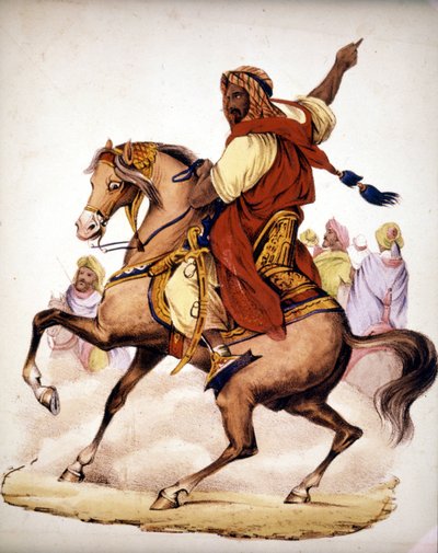 Abd El Kader (Abd El-Kader) (1807 - 1883), Arab emir of Algeria. 19th century lithography. بواسطة فنان غير معروف