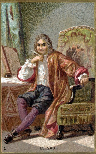 آلان رينيه ليساج (آلان رينيه لو سيج) (1668-1747). الطباعة الحجرية الملونة في القرن التاسع عشر. بواسطة فنان غير معروف