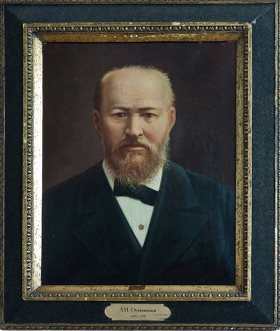 الكسندر أوستروفسكي - صورة للرسام المسرحي الكسندر ن. أوستروفسكي (1823-1886) ، مجهول. زيت على قماش ، النصف الثاني من القرن التاسع عشر ، متحف أ. أوستروفسكي الحكومي ، Shchelykovo بواسطة فنان غير معروف
