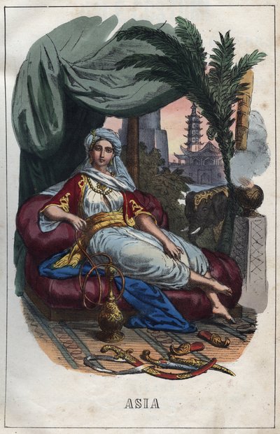 رمز آسيا - نقش من عادات وتقاليد جميع شعوب الكون. أي تاريخ الحكومة ، والقوانين ، والميليشيات ، ودين جميع الأمم من أبعد الأوقات حتى يومنا هذا "1856 بواسطة فنان غير معروف